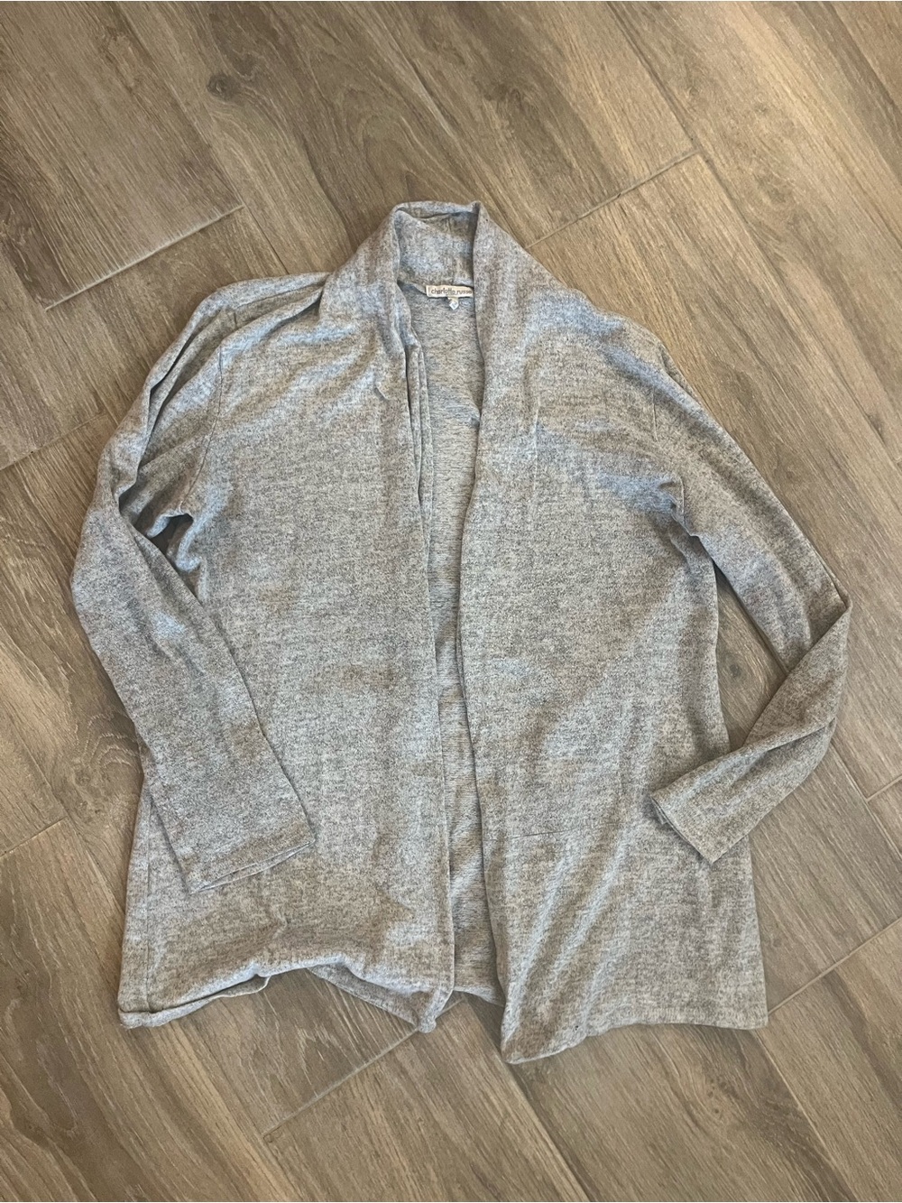 Charlotte Russe Gray Open-Front Knit Cardigan